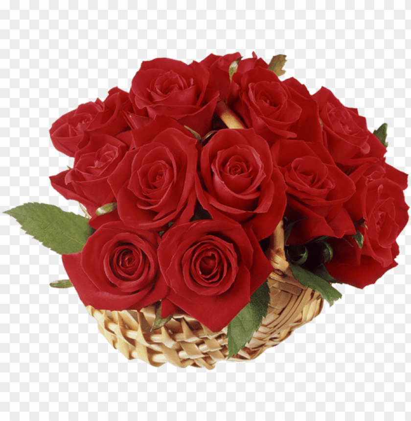 basket with red roses