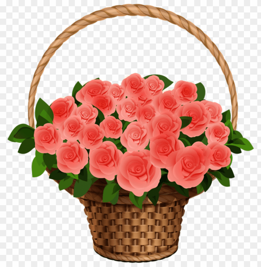 basket with red roses