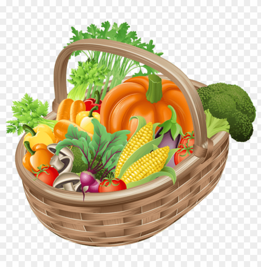 Transparent Basket With Vegetables PNG Background - Image ID 50359