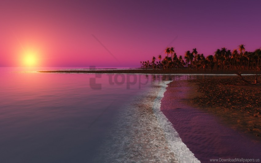 Beach Coastal Digital Sunset Wallpaper Background Best Stock Photos