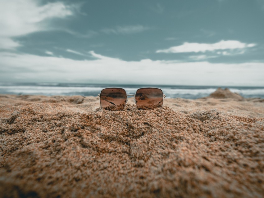 beach, sand, sunglasses, rest, relax