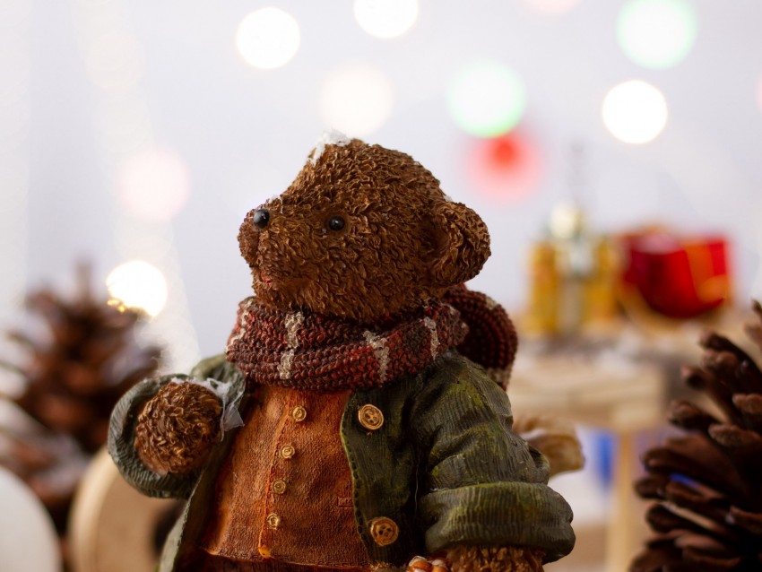 bear, figurine, christmas, new year, toys