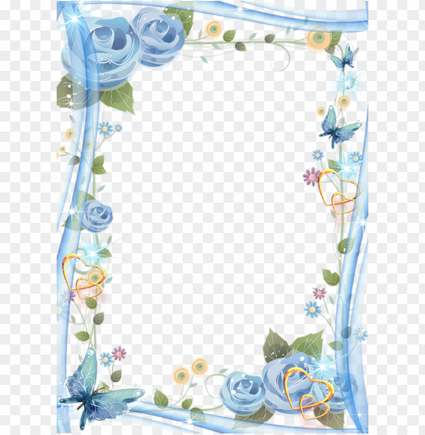 Beautiful Blue Transparent Photo Frame Border Design For Wedding Invitatio PNG Image With Transparent Background