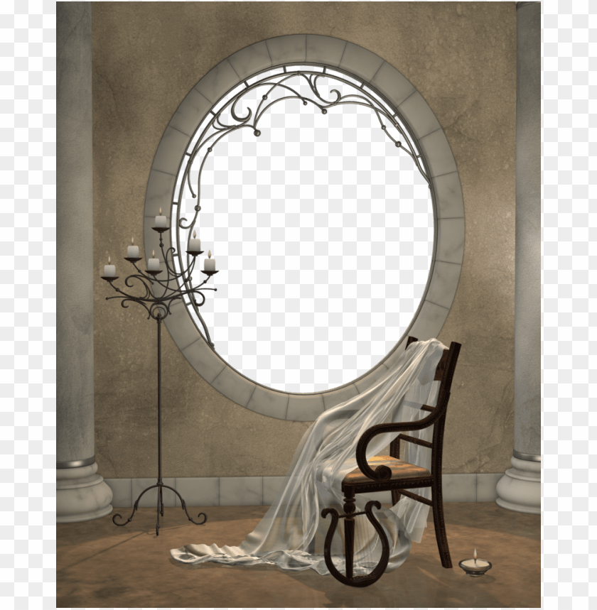 free PNG beautiful brown transparent frame with transparent round window and chair background best stock photos PNG images transparent