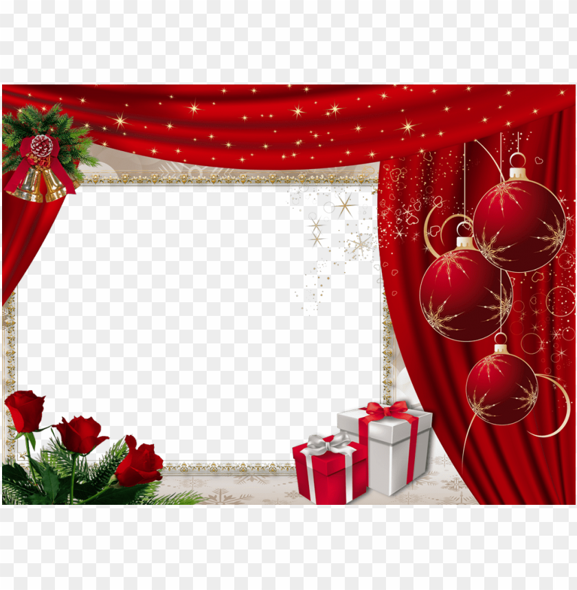 beautiful red christmasframe with roses background best stock photos - Image ID 60013