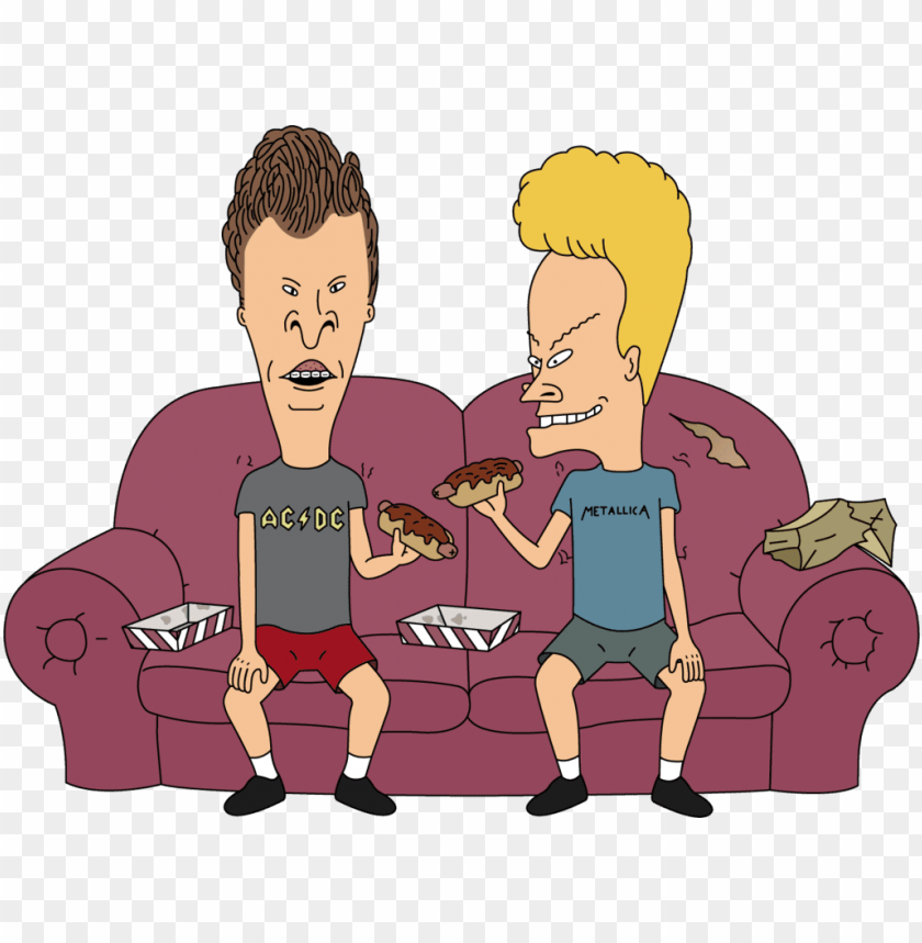 comics and fantasy, beavis and butthead, beavis and butthead on a sofa, 