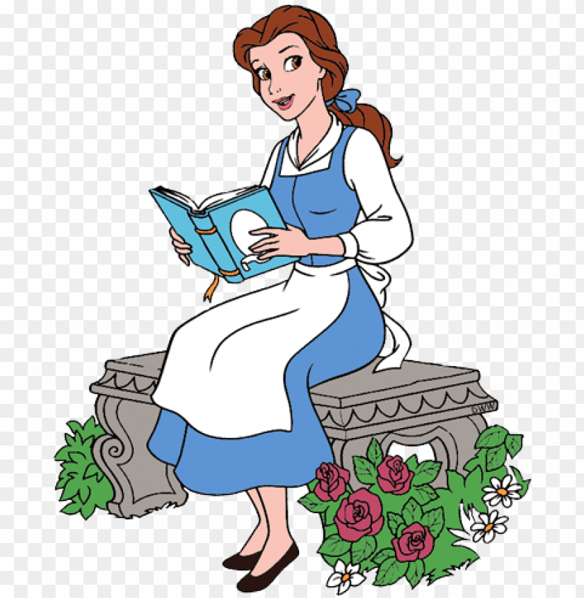 belle reading a book PNG transparent with Clear Background ID 76800