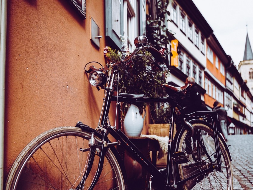 bicycle, retro, vintage, building, city