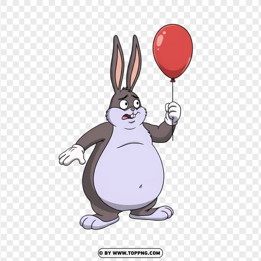Big Chungus Fat Floating On A Balloon PNG Transparent Background