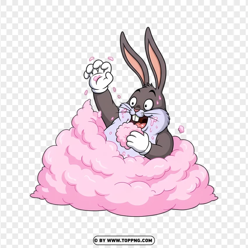 Big Chungus Fat Stuck In Cotton Candy PNG Transparent Background