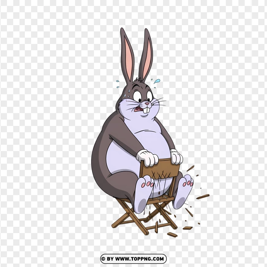 Big Chungus Fat Trying To Fit In A Tiny Chair PNG Transparent Background