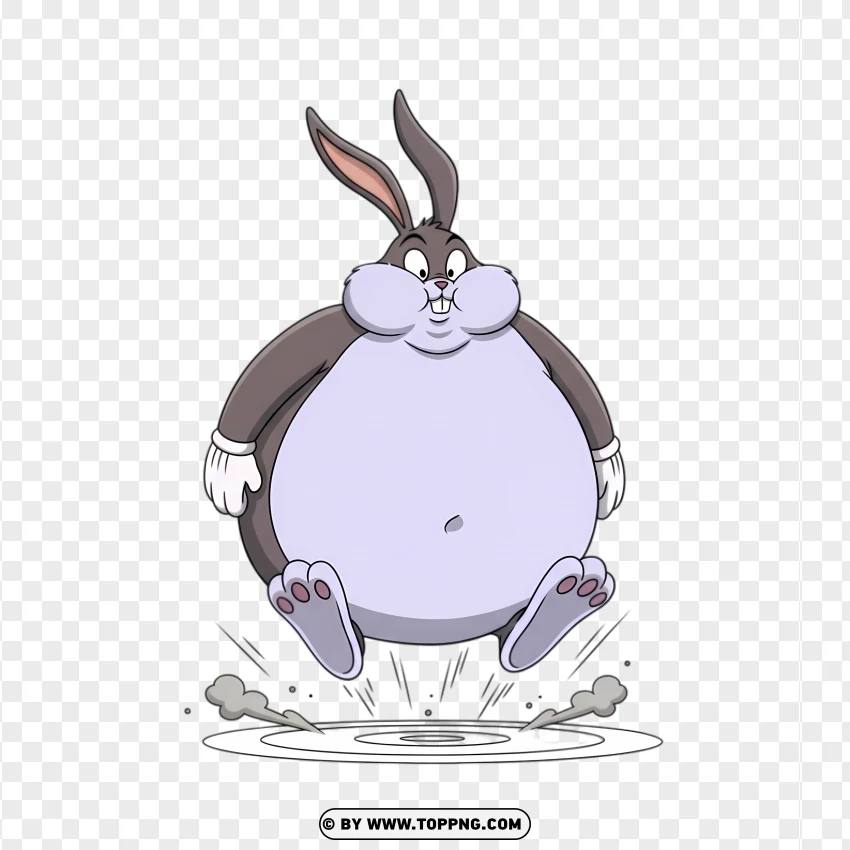 Big Chungus Fat Trying To Jump With Zero Lift-off PNG Transparent Background