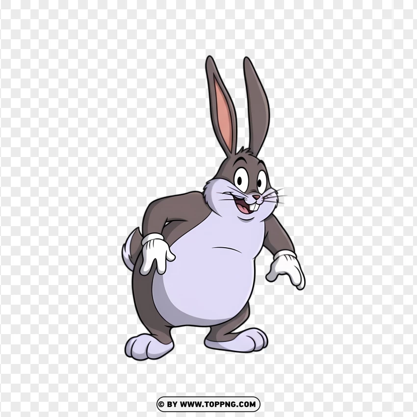 Big Chungus Sneaking Quietly In Comedy Style PNG Transparent Background
