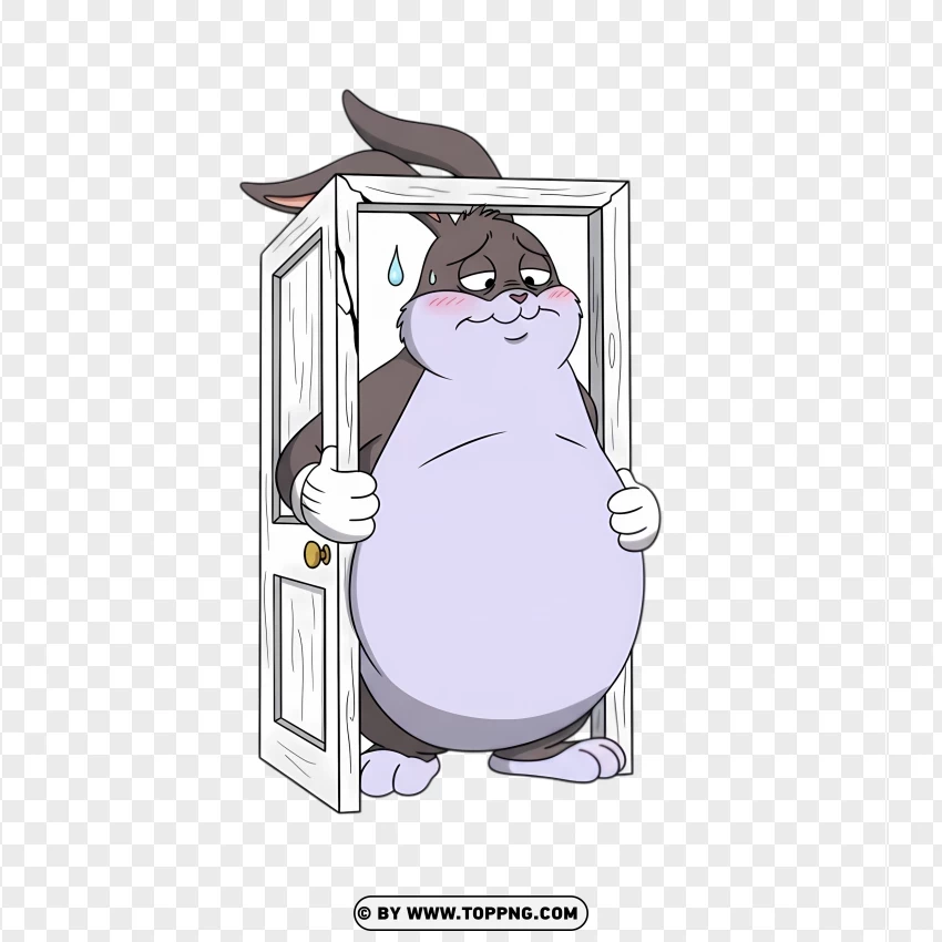 Big Chungus Stuck In A Small Door PNG Transparent Background