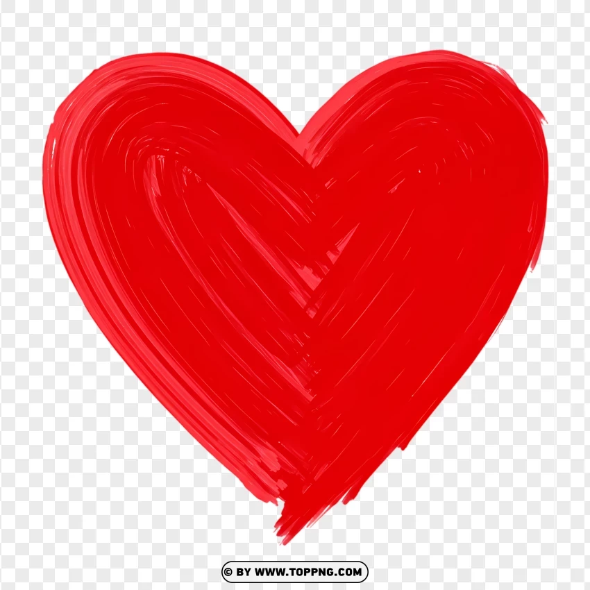 Large Big Heart Shape With Textured Paint Effect PNG Transparent Background