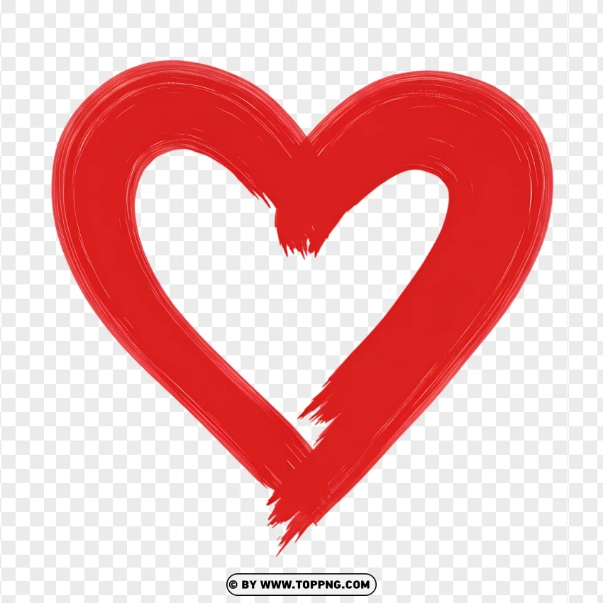 Artistic Big Heart Drawing With Rough Strokes PNG Transparent Background