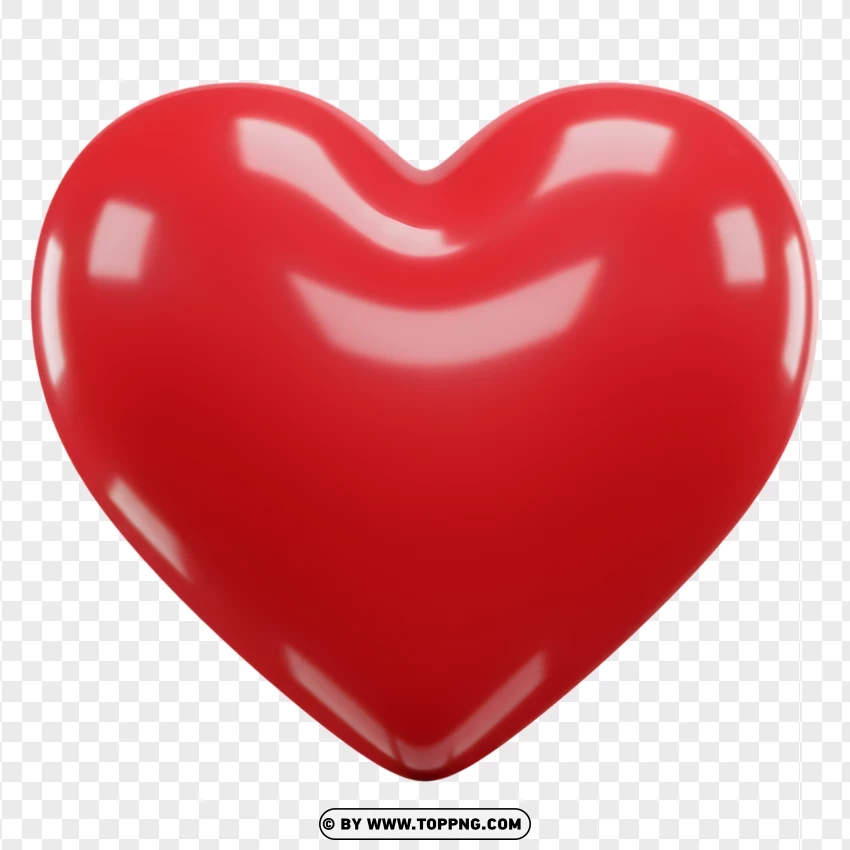 3d Big Heart Clipart With Reflective Shine PNG Transparent Background