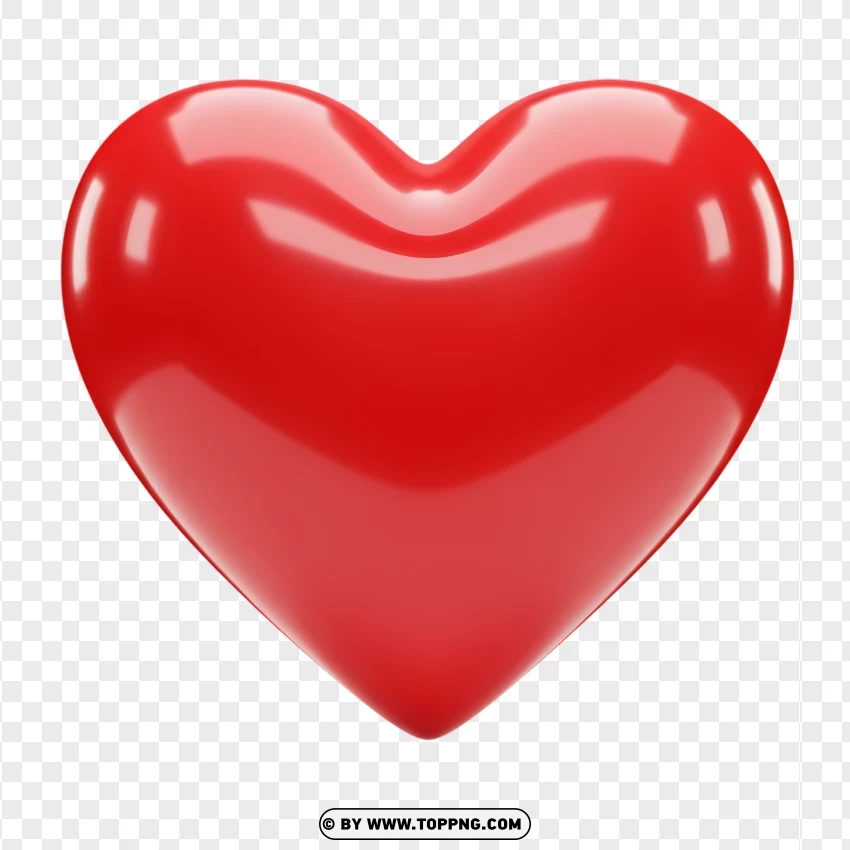 Large Heart Image With Glossy Red Texture PNG Transparent Background