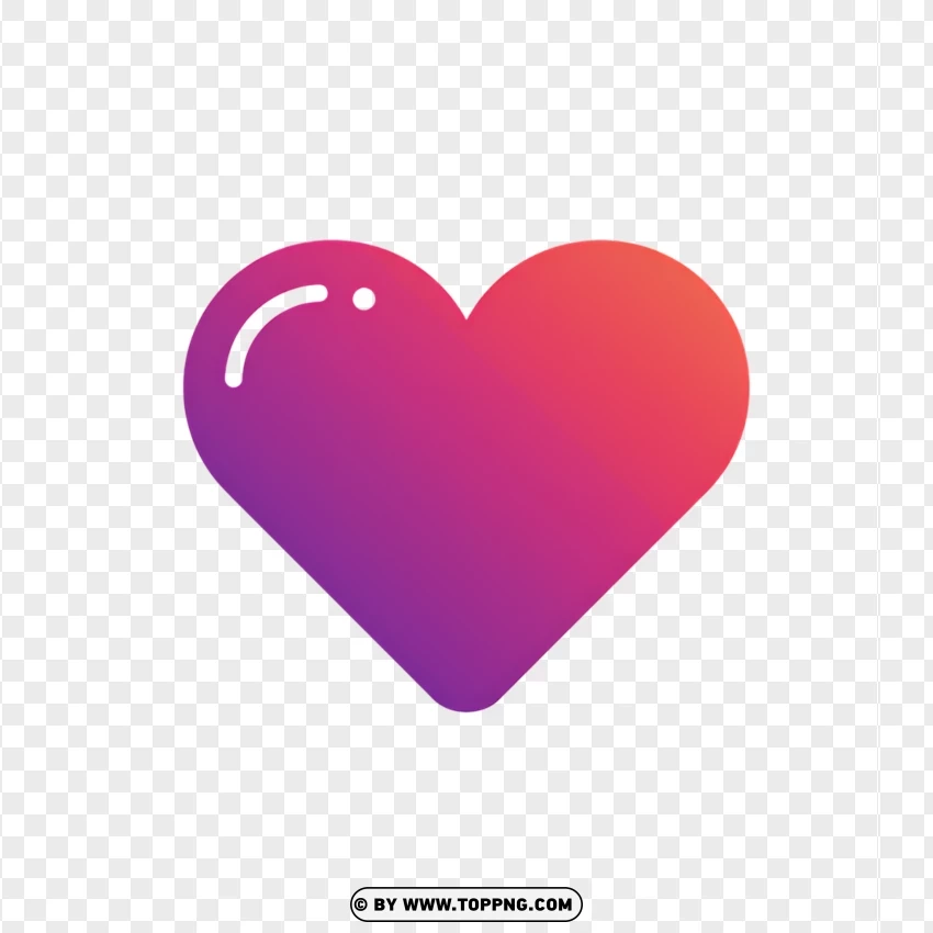 Beautiful Big Heart Picture With Soft Gradient PNG Transparent Background