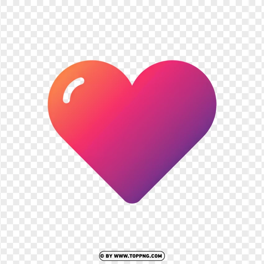 Gradient Big Heart Clipart With Soft Colors PNG Transparent Background