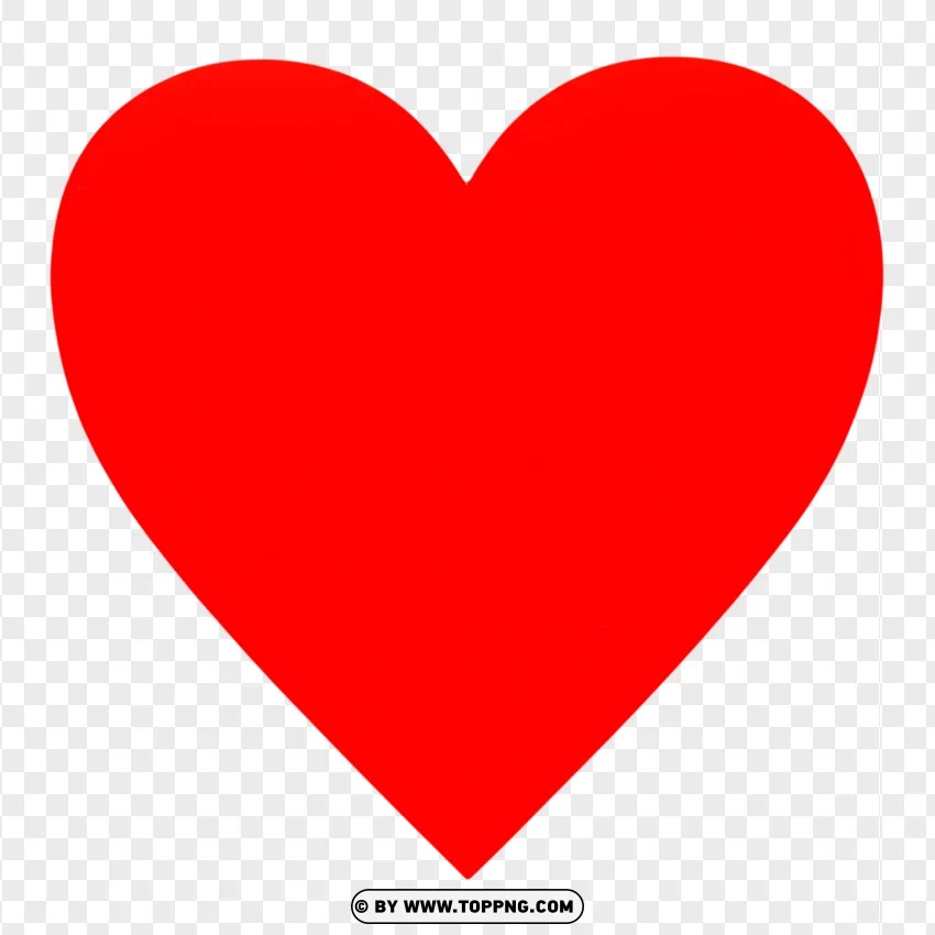 Big Heart Image With Simple Red Shape PNG Transparent Background