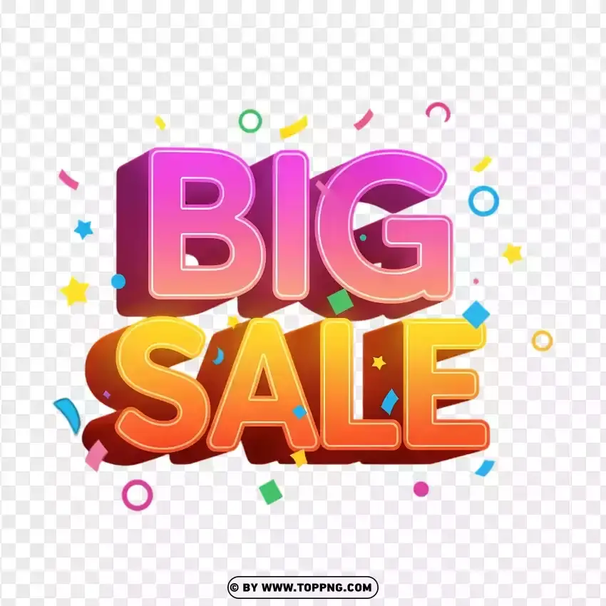 Big Sale Confetti Vector PNG Transparent Background