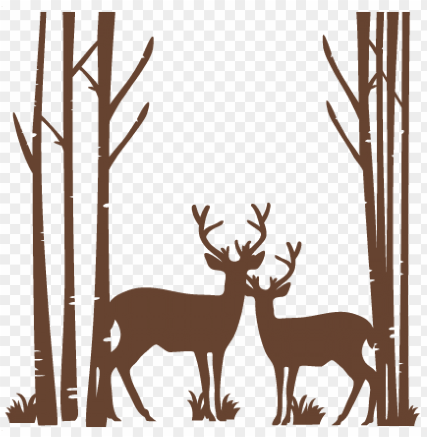 Download Png Clipart Birch Tree And Deer Clip Art