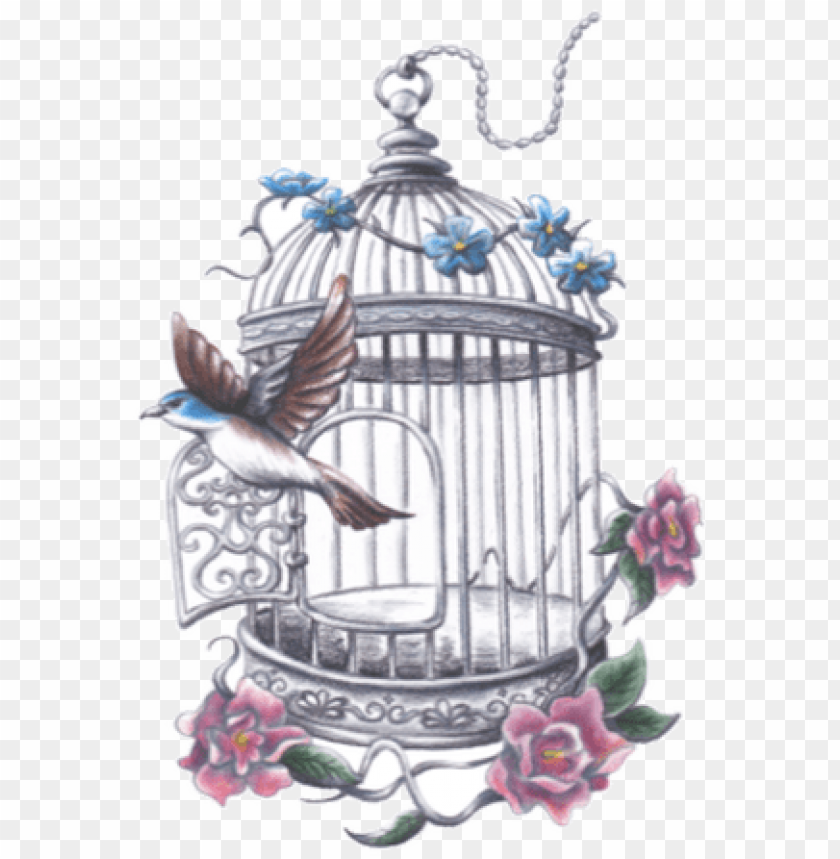 Bird Free From Cage Tattoo Png Image With Transparent Background Toppng