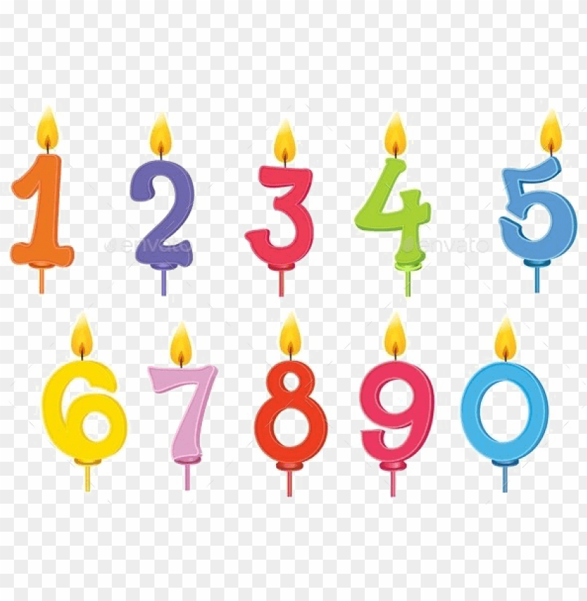 birthday candles download transparent png image birthday candles number vector PNG transparent with Clear Background ID 184875