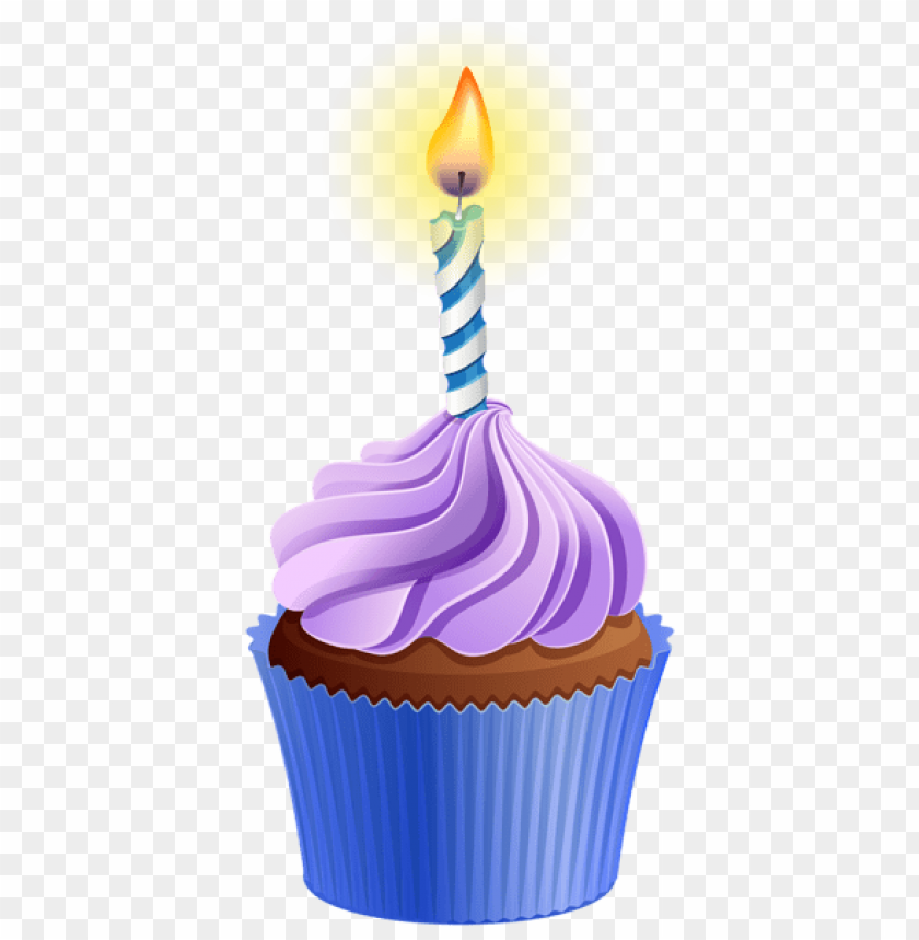 birthday cupcake with candle png images background -  image ID is 42635