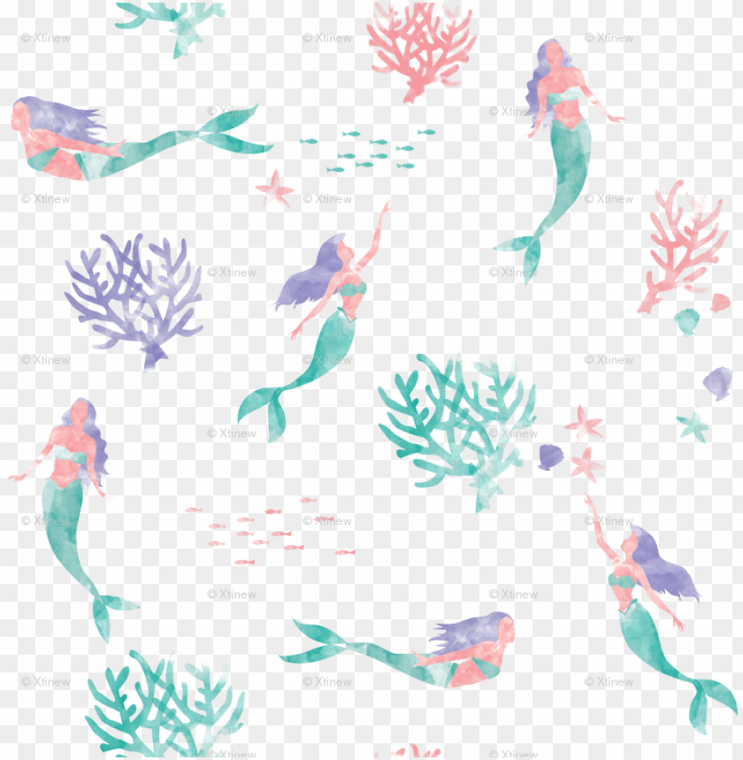Black And White Download Watercolor Mermaids Wallpaper Watercolor Mermaid PNG Image With Transparent Background