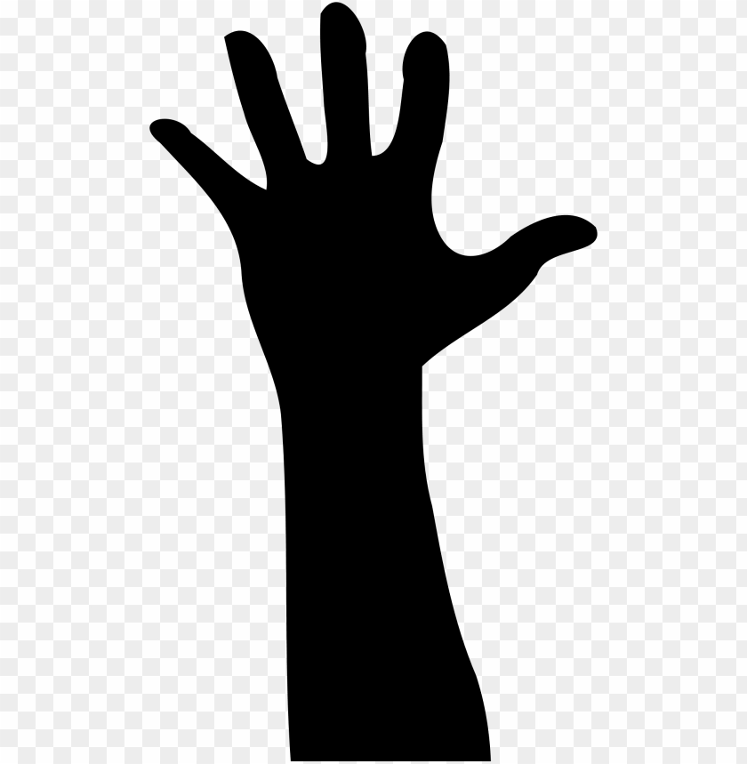 Black And White Hands Png Raised Hand Silhouette Png Image With