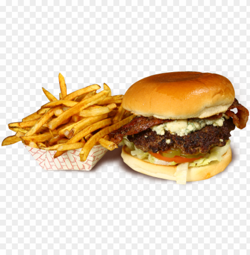 black & bleu burger - burger and fries PNG image with transparent background@toppng.com