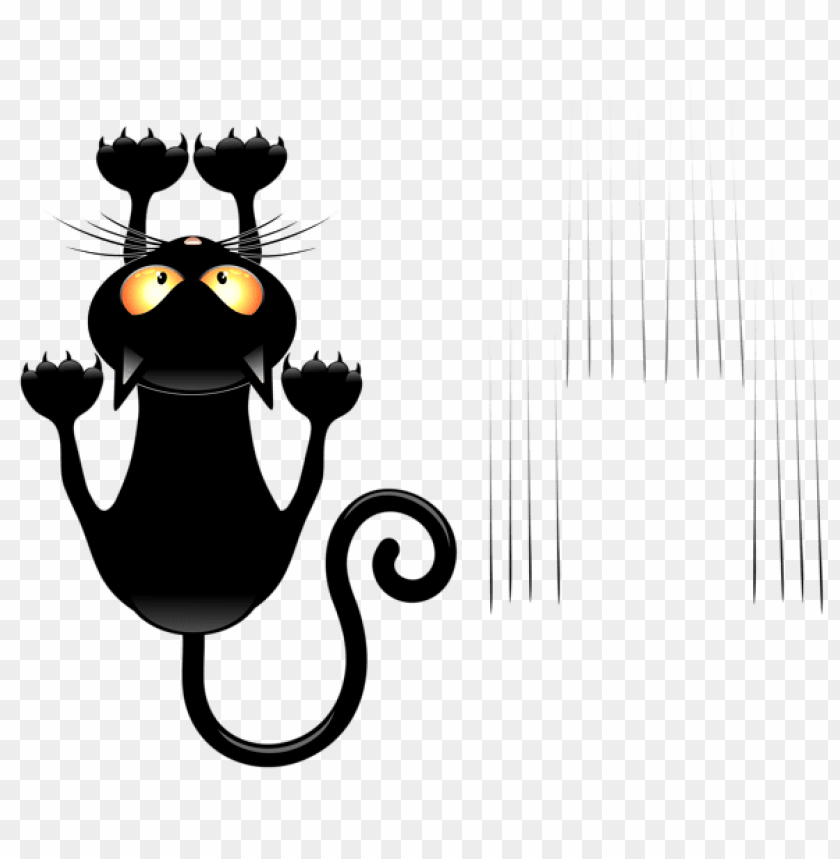 black cat and scratches transparent vector png images background -  image ID is 56507