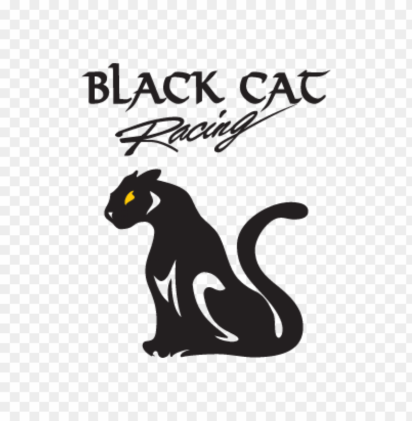  black cat racing logo vector free - 466807
