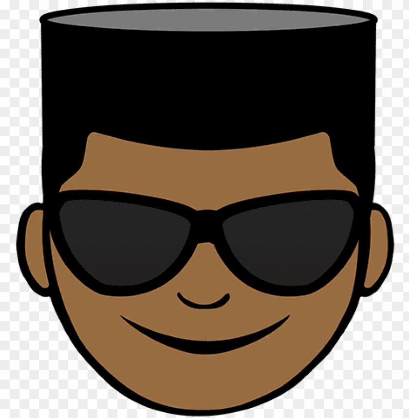 black emoji with glasses PNG transparent with Clear Background ID 401415