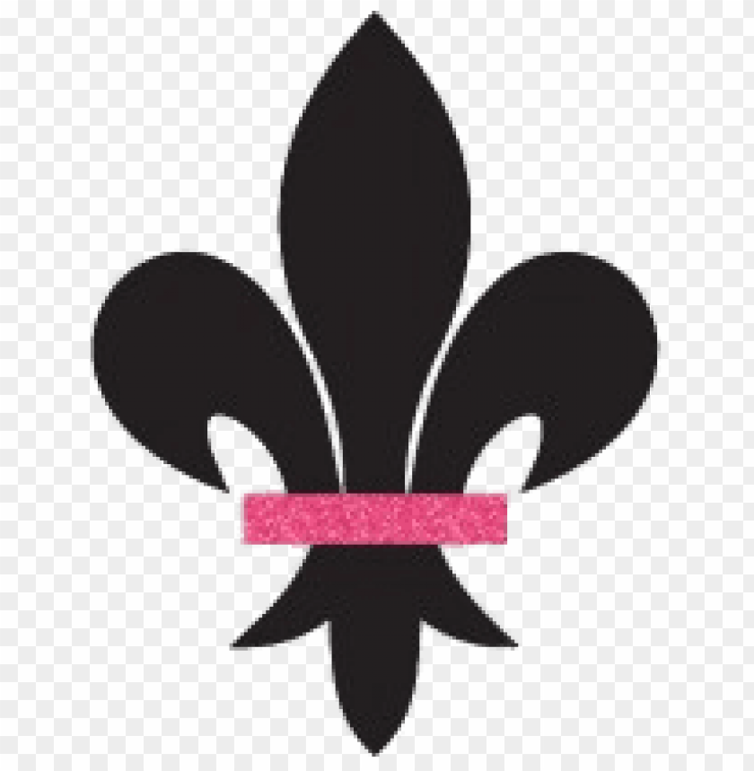 miscellaneous, fleur-de-lis, black fleur de lis with pink detail, 