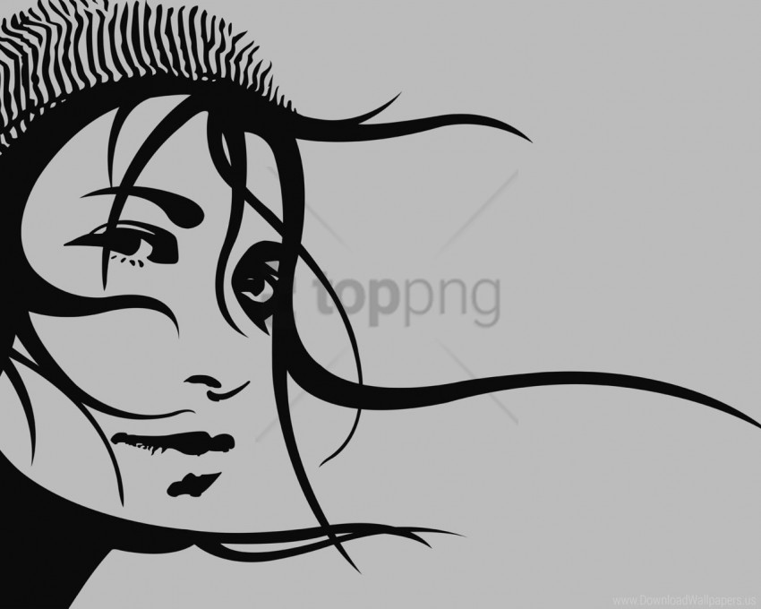 Download black, girl, hair, vector wallpaper png - Free PNG Images | TOPpng