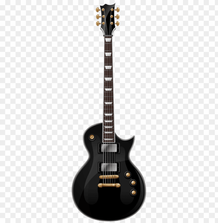 black guitar PNG image with transparent background - Image ID 54060