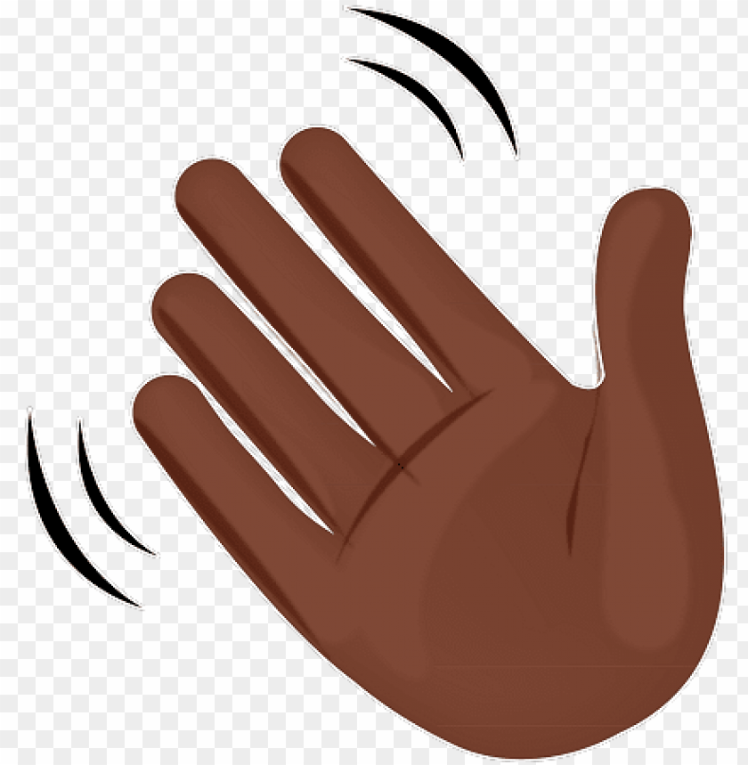 black hand waving emoji PNG image with transparent background@toppng.com