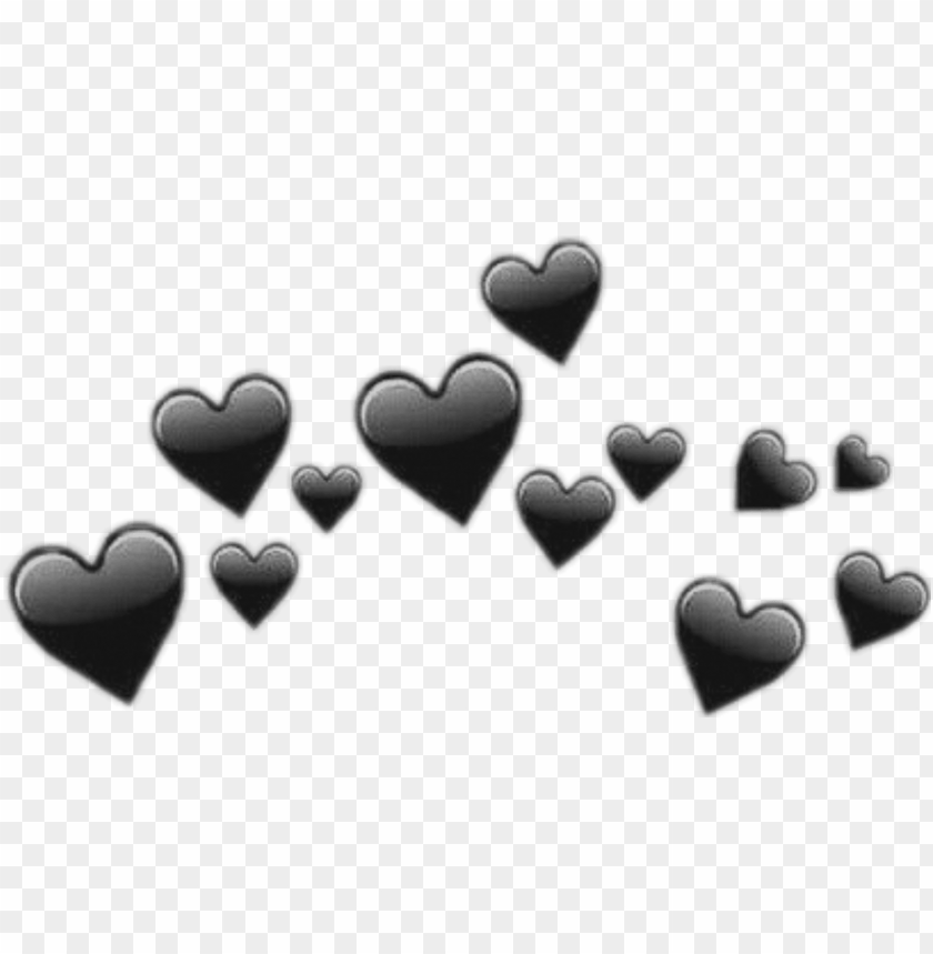  Black Heart Emoji Crown Emojicrown Crown Edit Black Heart Crown PNG Image With Transparent Background