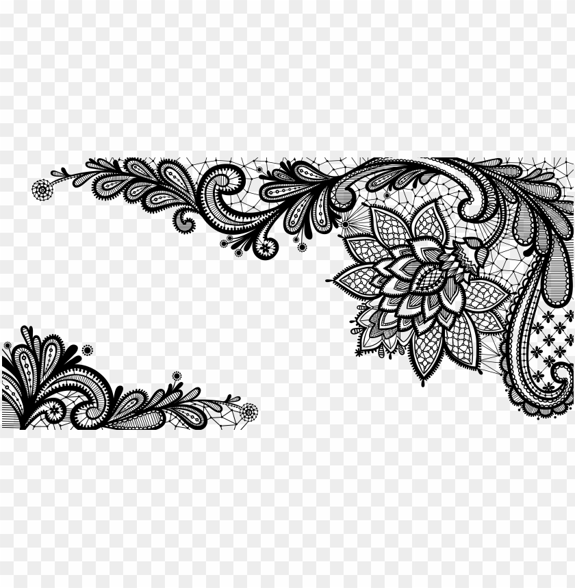 black lace ornament png clipart picture lace vector PNG transparent with Clear Background ID 165558