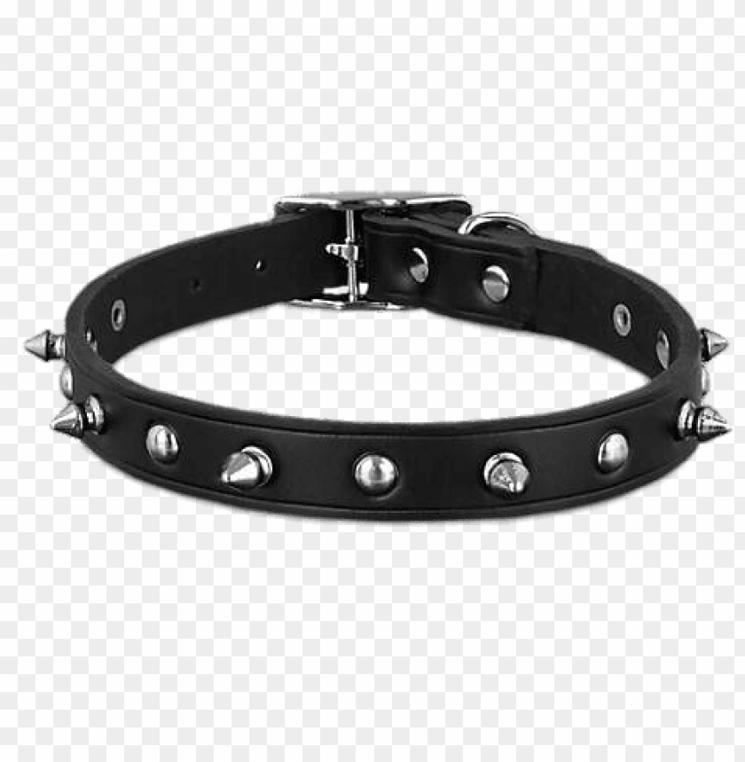 miscellaneous, dog collars, black leather spike dog collar, 