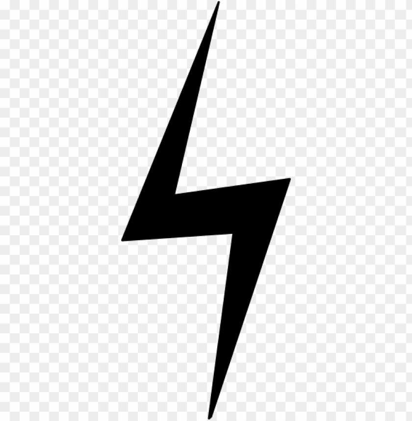 black lightning bolt PNG image with transparent background TOPpng