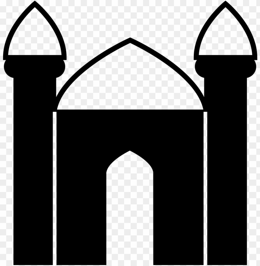 Black Masjid Islamic Mosque Sign Icon PNG Image With Transparent Background