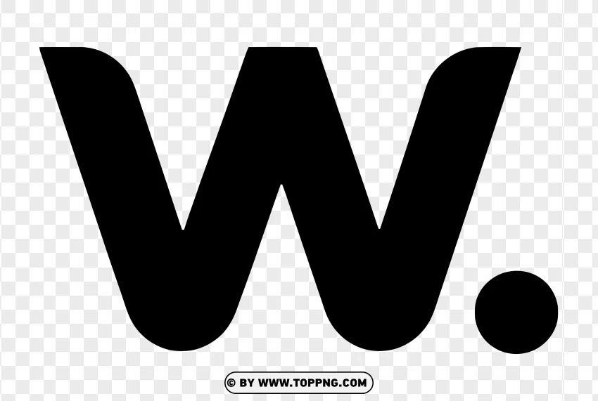 Black Minimalist W Logo With Subtle Circle Highlight PNG Transparent Background