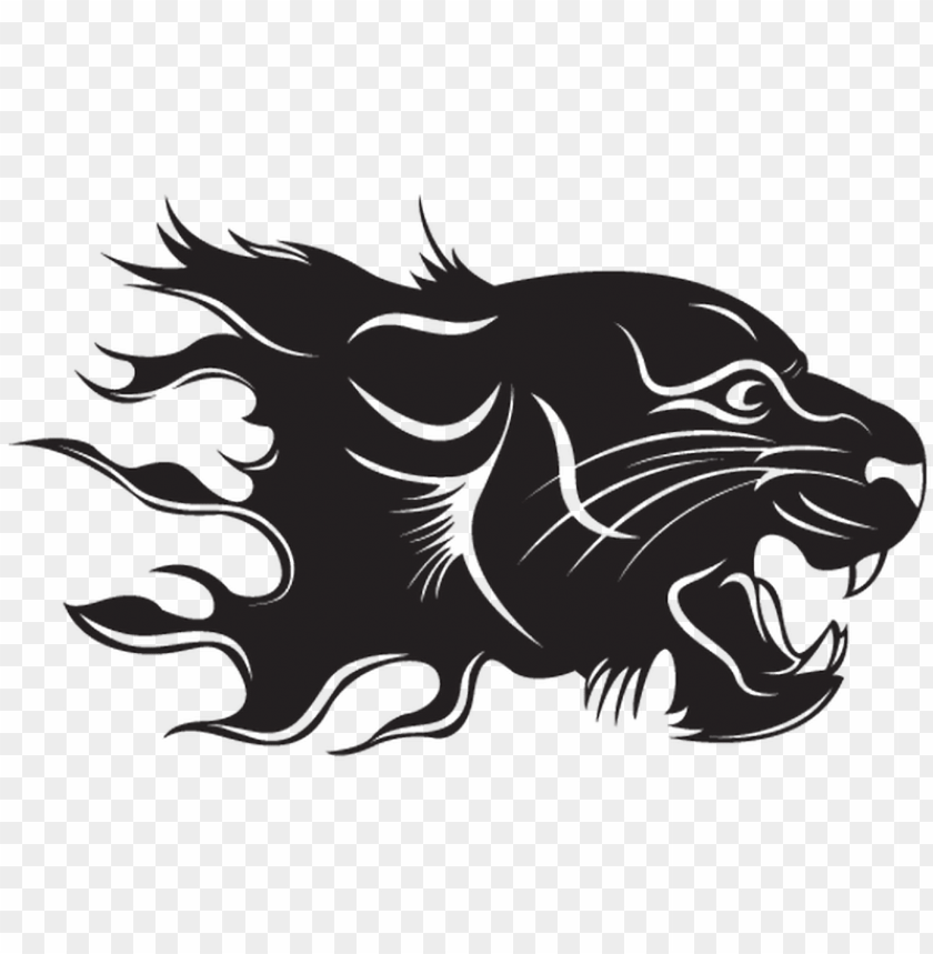 Black Panther Eyes Tribal De Tigre En Fuego PNG Image With Transparent ...