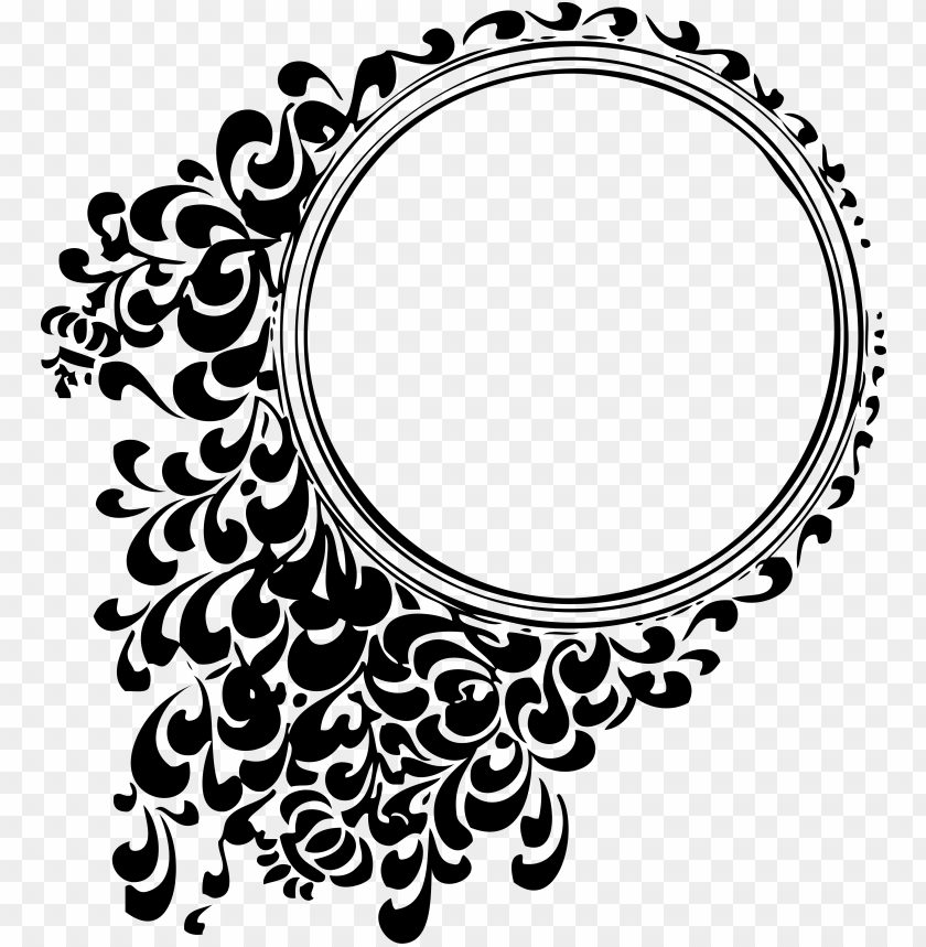 Round Black Border Frame PNG Clip Art Image​