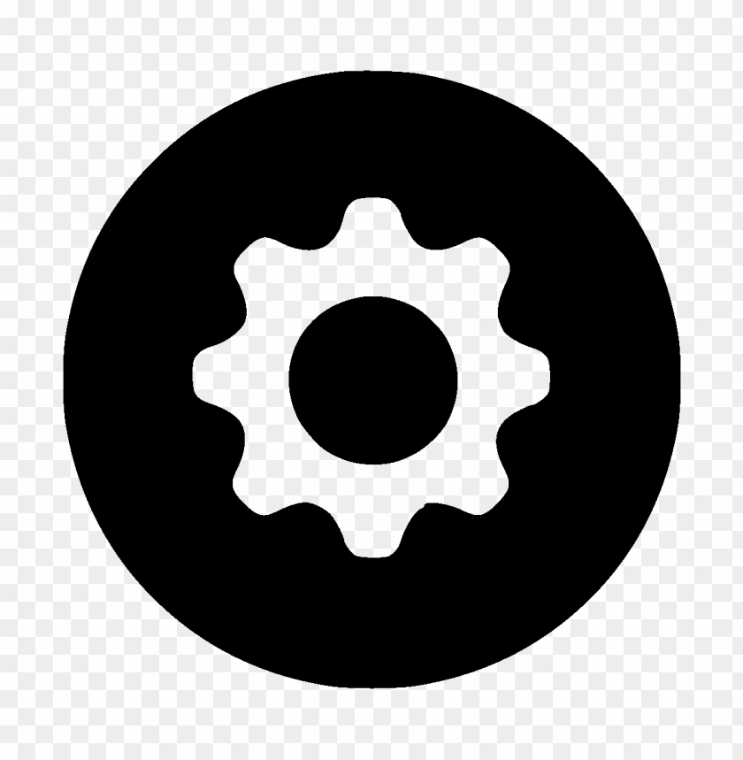 Black Round Cog Gear Icon PNG Image With Transparent Background