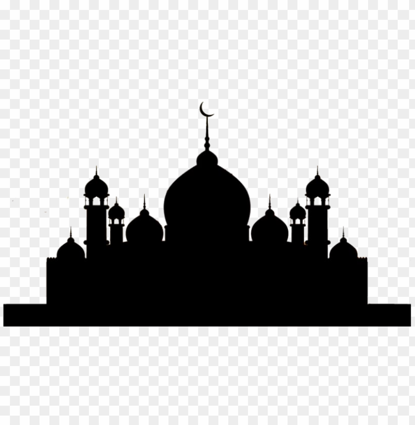 Black Silhouette Of Islamic Masjid Mosque PNG Image With Transparent Background